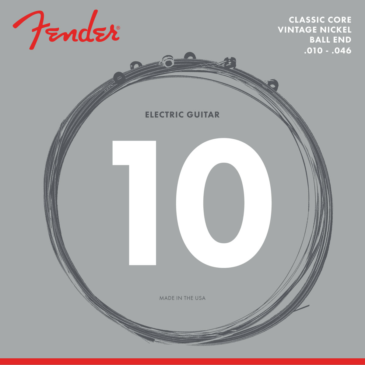 FENDER CLASSIC CORE ELECTRIC GUITAR STRINGS, 155R, VINTAGE NICKEL, BALL ENDS (.010-.046)