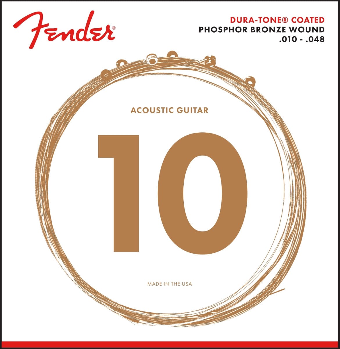 FENDER 860XL PHOSPHOR BRONZE DURA TONE COATED 10-48