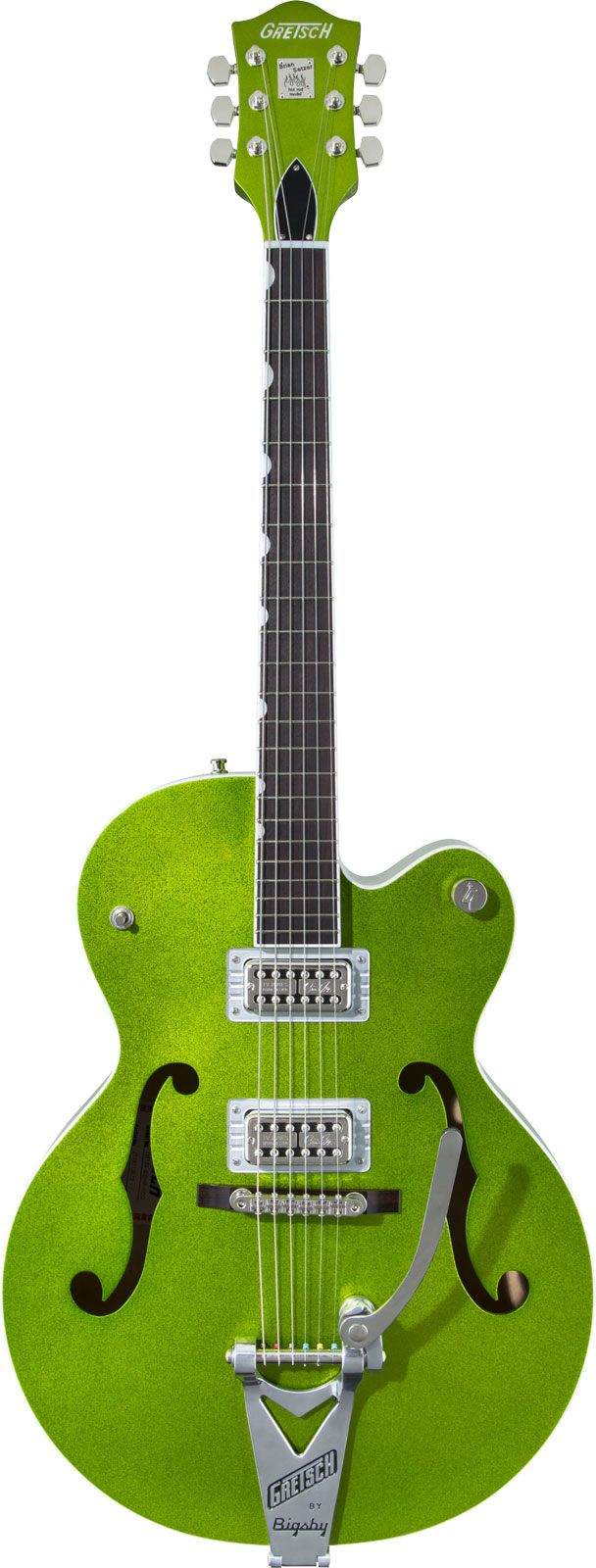 GRETSCH GUITARS G6120T-HR BRIAN SETZER SIGNATURE HOT ROD HOLLOW BODY WITH BIGSBY RW, EXTREME COOLANT GREEN SPARKLE