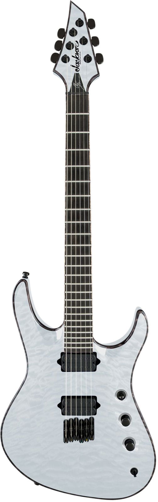 JACKSON GUITARS USA SIGNATURE CHRIS BRODERICK SOLOIST HT6 EBO, TRANSPARENT WHITE