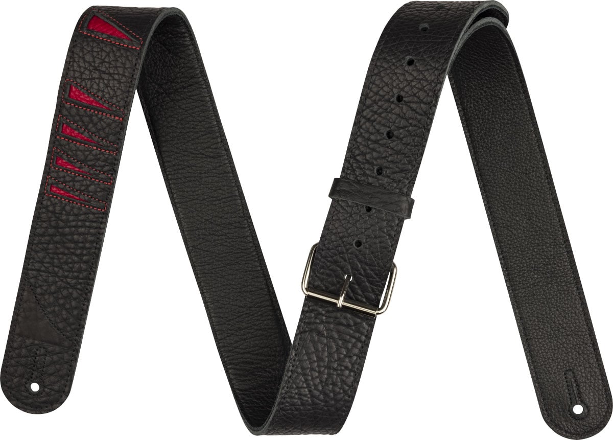 JACKSON GUITARS JACKSON® SHARK FIN LEATHER STRAP RED AND BLACK 2