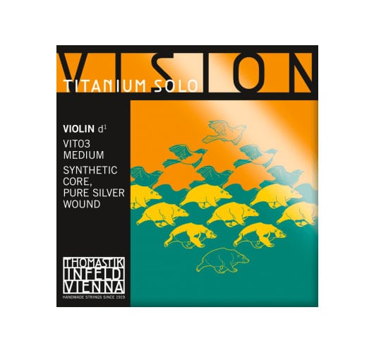 THOMASTIK STRINGS VIOLIN VISION TITANIUM SOLO SYNTHETIC CORE MEDIUM VIT03