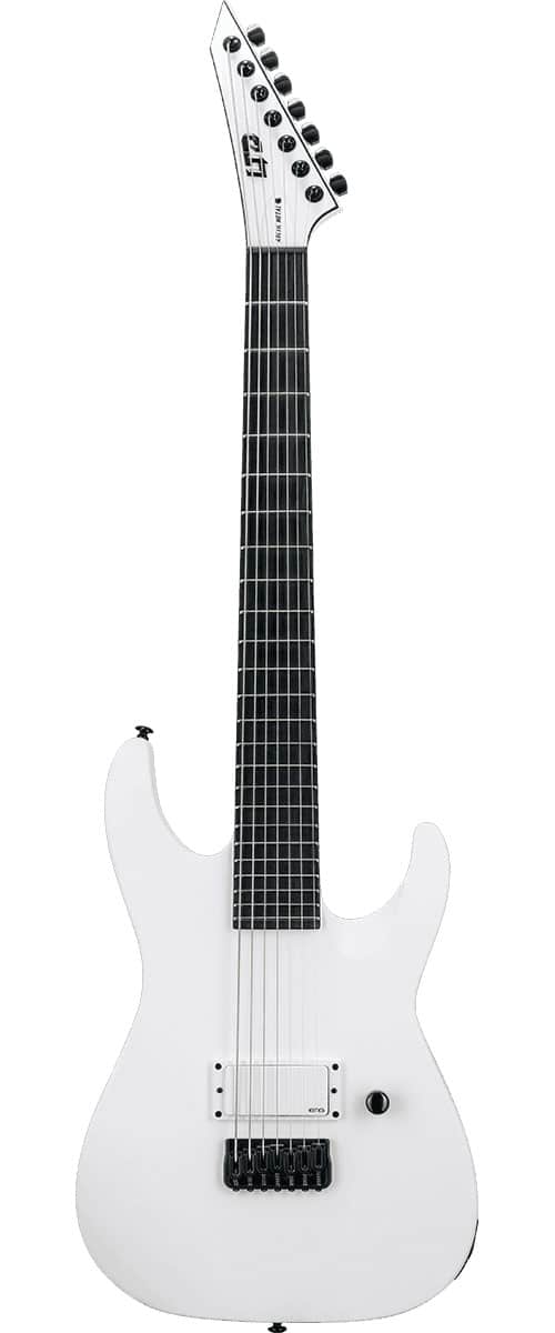 LTD GUITARS M-7 BARITONE HT ARCTIC METAL SNOW WHITE SATIN