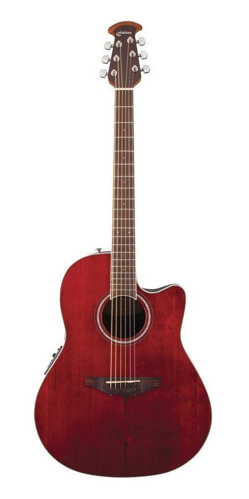 OVATION E-AKUSTIKGITARRE CELEBRITY TRADITIONAL MID CUTAWAY RUBY RED
