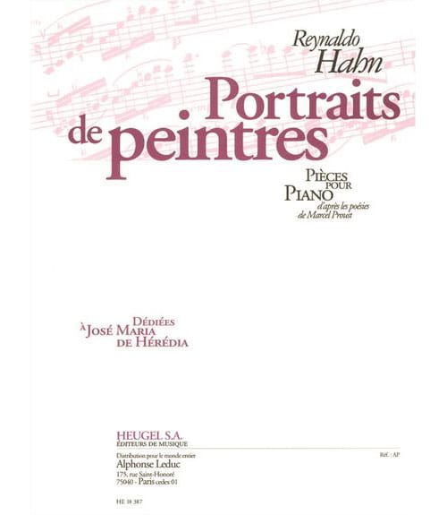 HEUGEL HAHN R. - PORTRAITS DE PEINTRES - PIANO