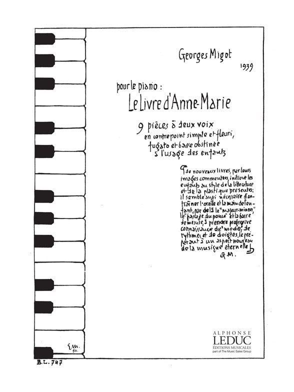 LEDUC MIGOT GEORGES - LE LIVRE D'ANNE-MARIE