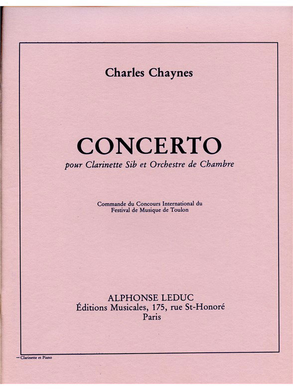 LEDUC CHAYNES CHARLES - CONCERTO - CLARINETTE & PIANO