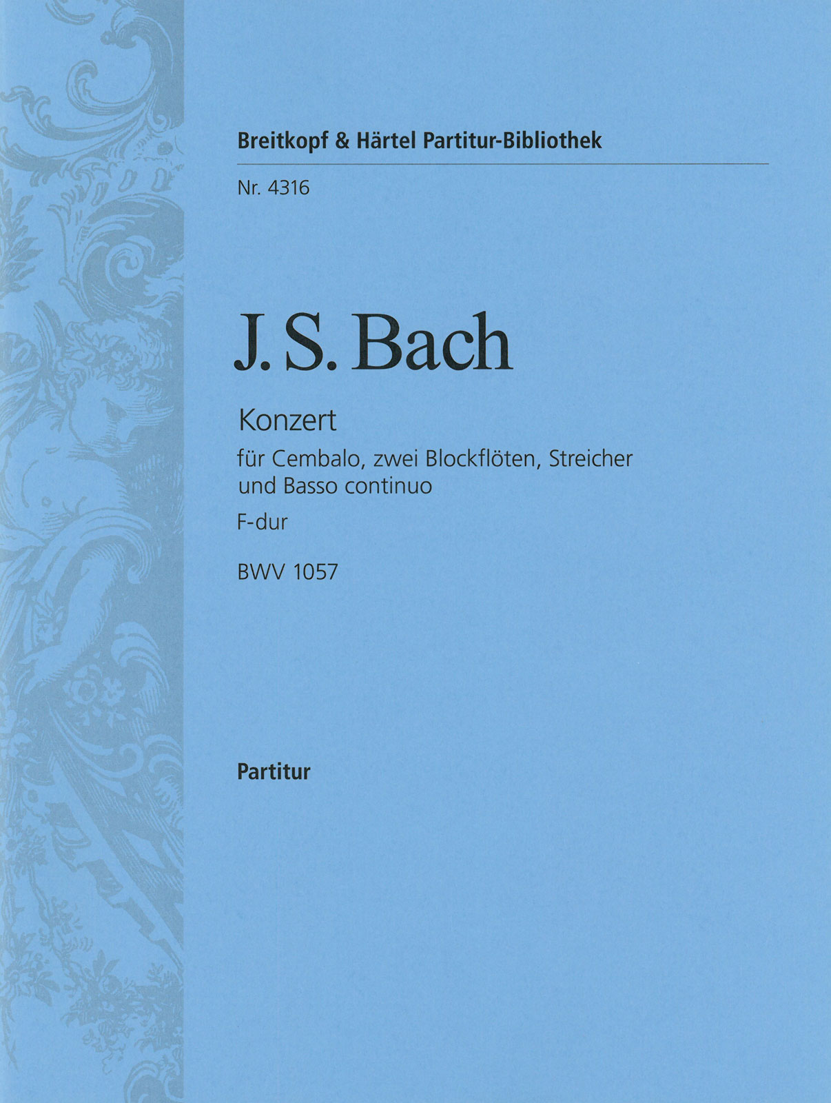 EDITION BREITKOPF BACH JOHANN SEBASTIAN - CEMBALOKONZERT F-DUR BWV 1057 - HARPSICHORD, STRINGS