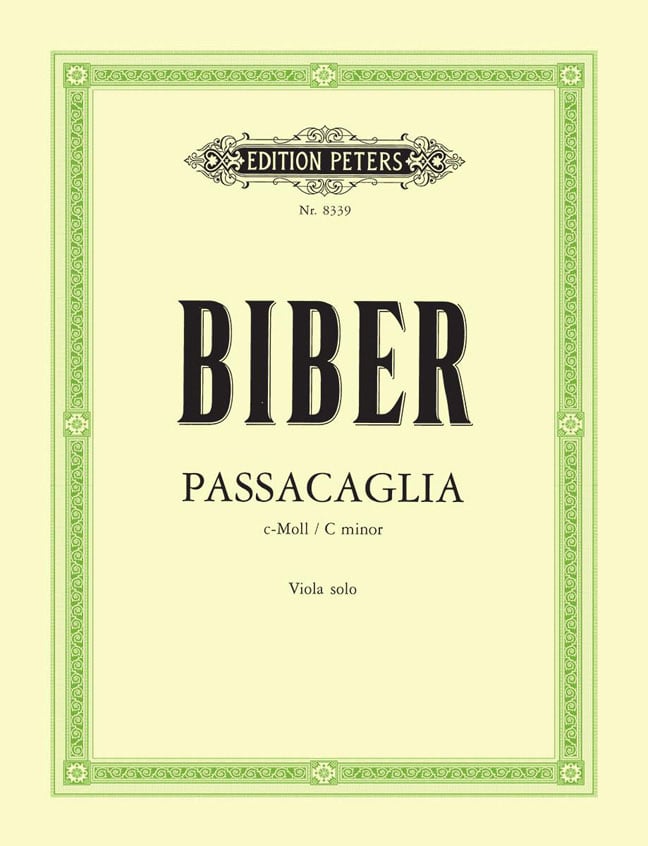 EDITION PETERS BIBER H.I.F. - PASSACAGLIA C-MOLL - VIOLA SOLO