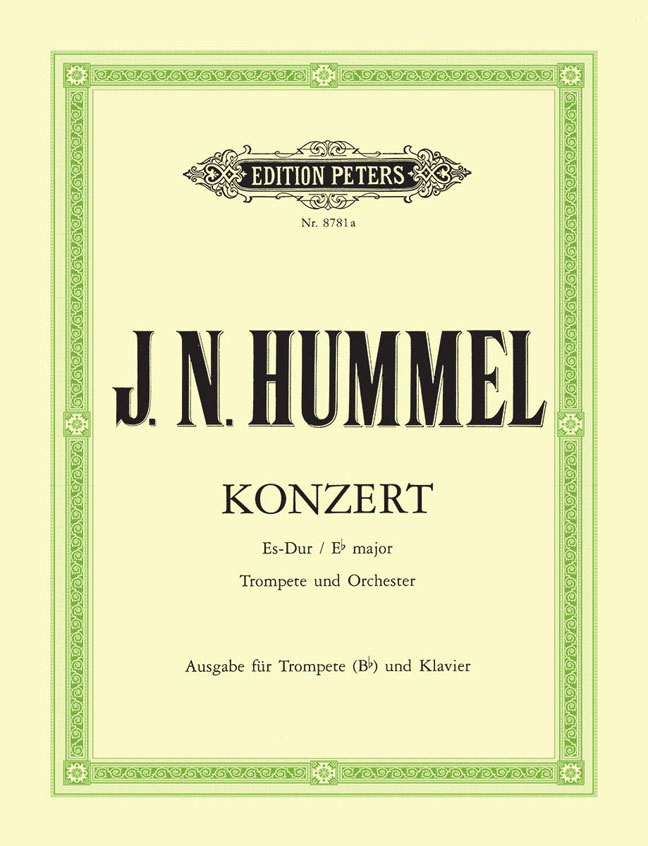 EDITION PETERS HUMMEL JOHANN NEPOMUK - TRUMPET CONCERTO - TRUMPET AND PIANO
