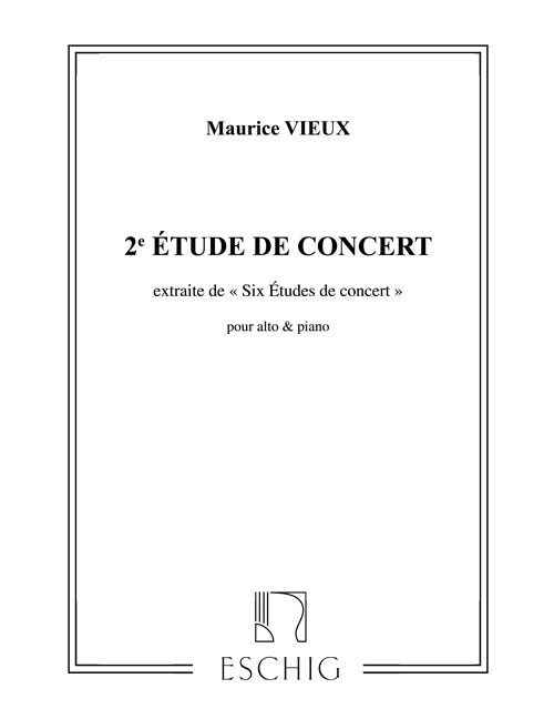 EDITION MAX ESCHIG VIEUX - ETUDES CONCERT N 2 - ALTO ET PIANO