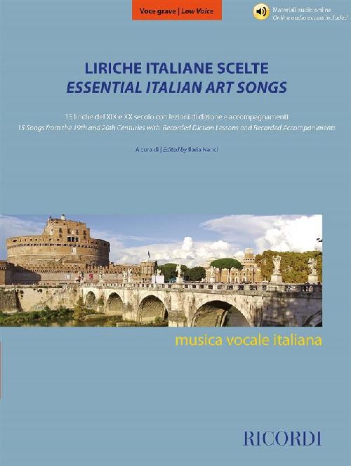 RICORDI LIRICHE ITALIANE SCELTE - VOCE GRAVE - VOCAL AND PIANO