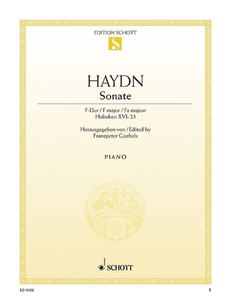 SCHOTT HAYDN JOSEPH - SONATA F MAJOR HOB. XVI:23 - PIANO