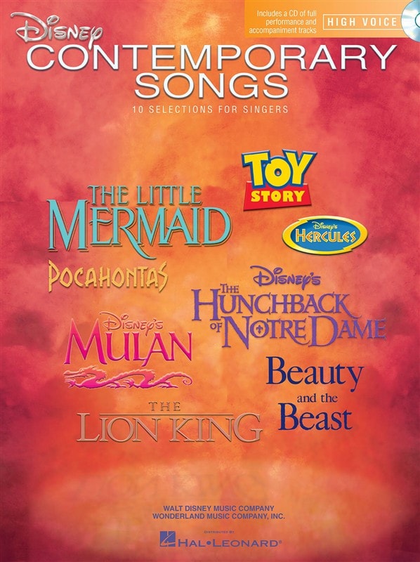 HAL LEONARD DISNEY CONTEMPORARY SONGS FOR - HIGH VOICE