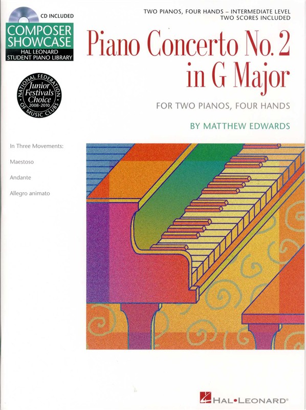 HAL LEONARD MATTHEW EDWARDS - CONCERTO NO.2 IN G FOR 2 PIANOS - PIANO DUET