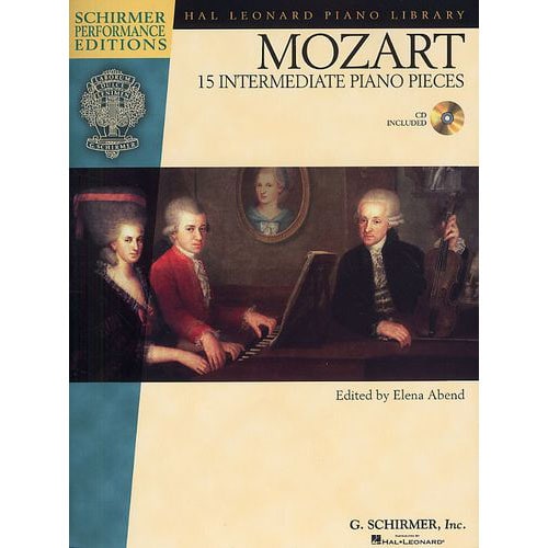 HAL LEONARD W.A. MOZART 15 INTERMEDIATE PIANO PIECES + MP3 - PIANO SOLO