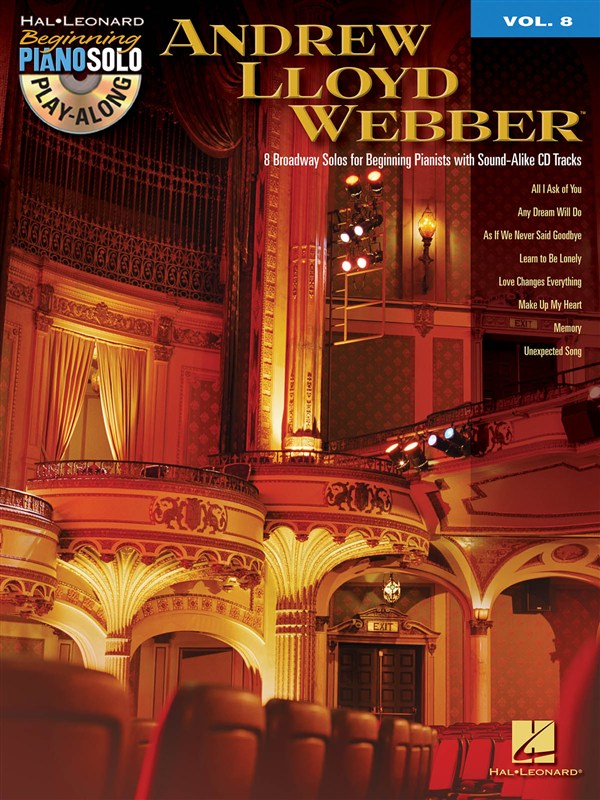 HAL LEONARD BEGINNING PIANO SOLO PLAY ALONG VOLUME 8 - ANDREW LLOYD WEBBER + CD - PIANO SOLO