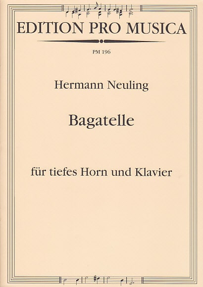 HANS GERIG NEULING H. - BAGATELLE - COR ET PIANO