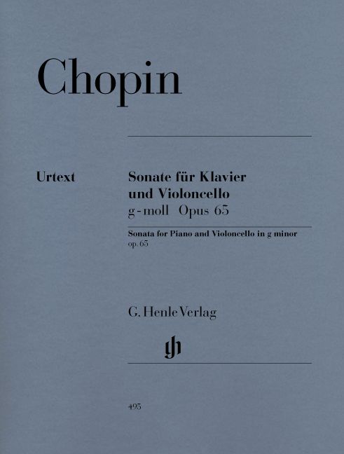 HENLE VERLAG CHOPIN F. - SONATA FOR VIOLONCELLO AND PIANO G MINOR OP. 65