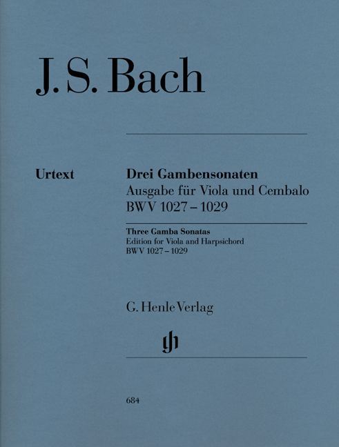 HENLE VERLAG BACH J.S. - SONATAS FOR VIOLA DA GAMBA AND HARPSICHORD BWV 1027-1029