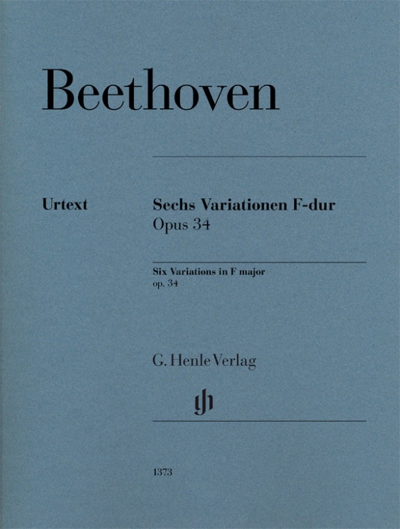 HENLE VERLAG BEETHOVEN - SIX VARIATIONS EN FA MAJEUR OP.34 - PIANO 