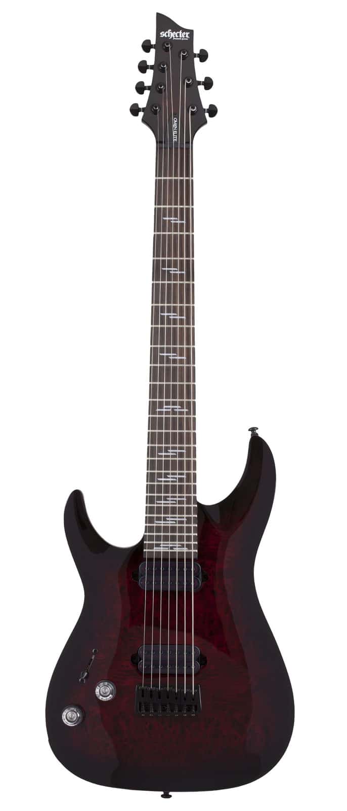 SCHECTER OMEN 7 ELITE LH BLACK CHERRY BURST