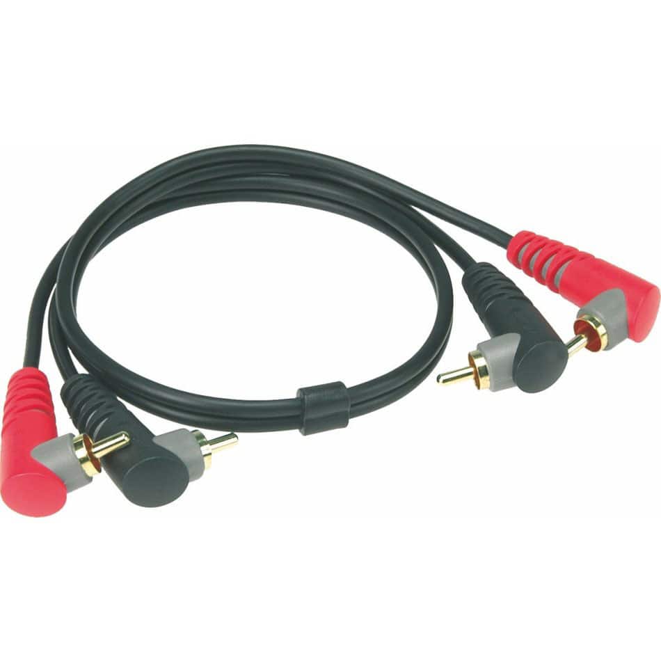 KLOTZ TWINCABLE BLACK 2M 2X RCA 90 - 2X RCA 90 