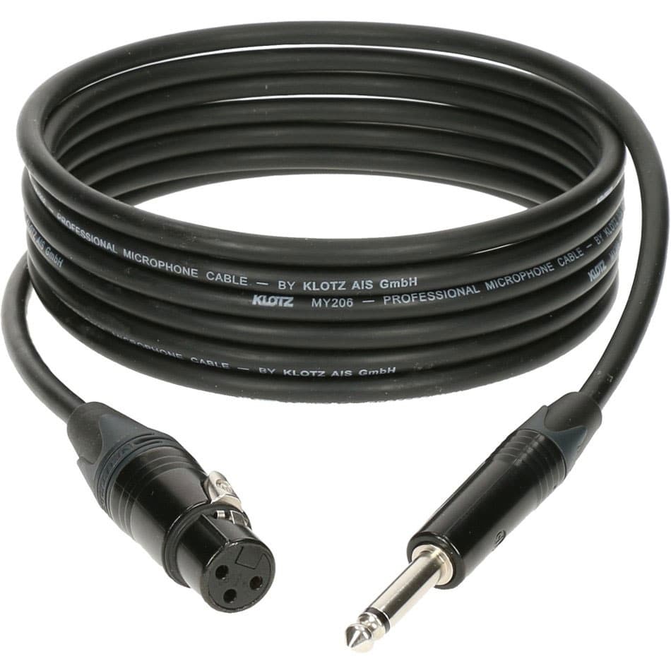 KLOTZ M1 MIC CABLE BLACK 2M XLR 3 FEMALE - JACK 2P NEUTRIK 