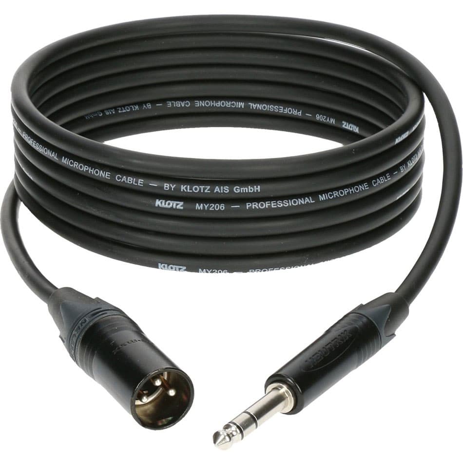 KLOTZ M1 MIC CABLE BLACK 10M XLR 3 MALE - PLUG 3P CONNECTOR METAL, BLACK