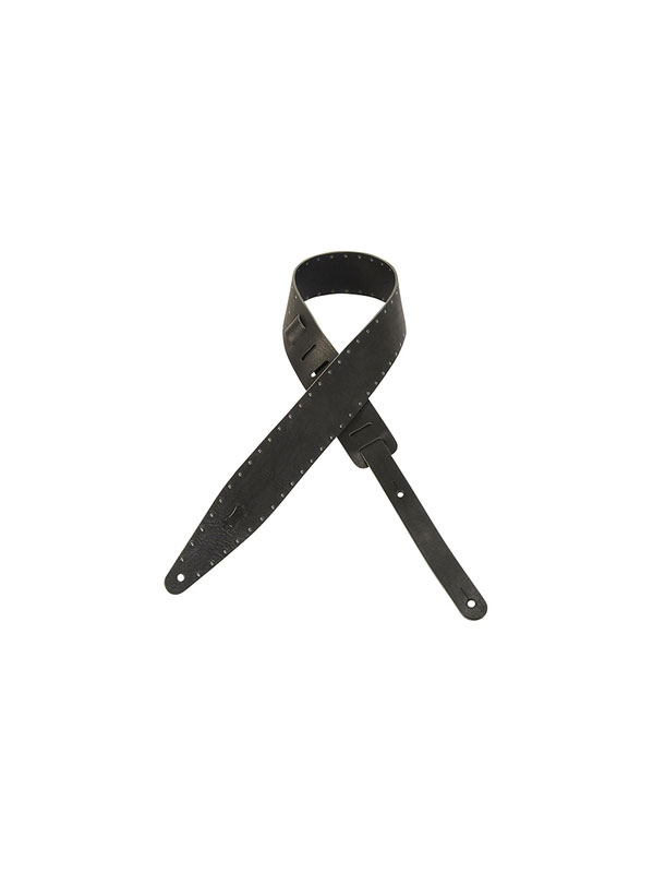 LEVY'S STARK - 6.4 CM, LEATHER WITH STUDDED EDGE - BLACK