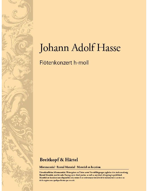EDITION BREITKOPF HASSE JOHANN ADOLF - FLÖTENKONZERT H-MOLL - FLUTE, ORCHESTRA