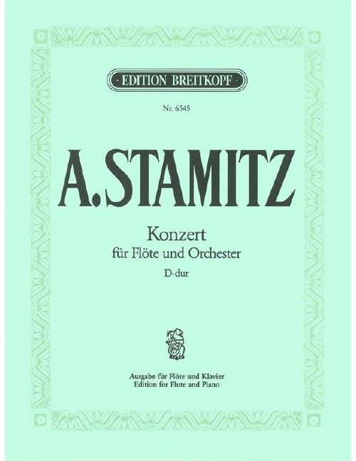 EDITION BREITKOPF STAMITZ ANTON - FLÖTENKONZERT D-DUR - FLUTE, ORCHESTRA
