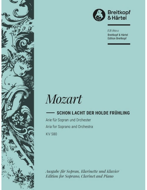 EDITION BREITKOPF MOZART WOLFGANG AMADEUS - SCHON LACHT DER HOLDE KV 580 - SOPRANO, CLARINET, PIANO