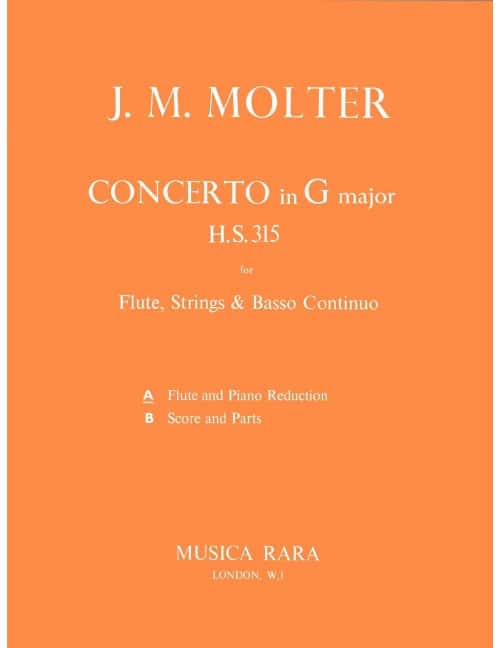 EDITION BREITKOPF MOLTER JOHANN MELCHIOR - FLÖTENKONZERT IN G - FLUTE, PIANO