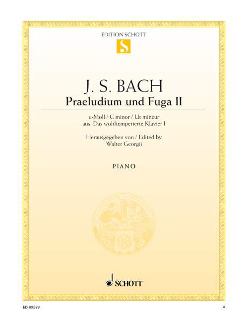 SCHOTT BACH J.S. - PRAELUDIUM II AND FUGA II C MINOR BWV 847 - PIANO