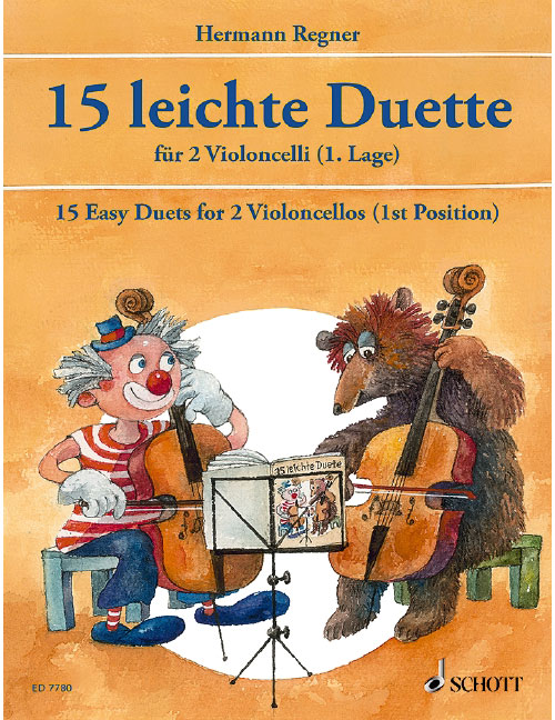 SCHOTT REGNER HERMANN - 15 EASY DUETS - 2 CELLOS