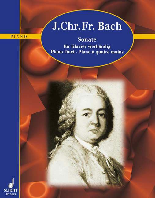 SCHOTT BACH JOHANN CHRISTOPH FRIEDRICH - SONATA A MAJOR - PIANO 4-HAENDIG