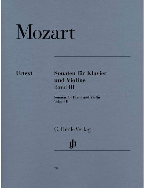 HENLE VERLAG MOZART W.A. - SONATAS FOR PIANO AND VIOLIN, VOLUME III