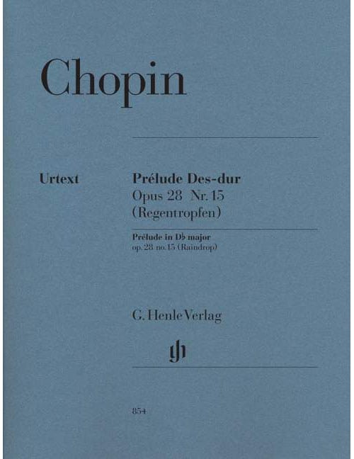 HENLE VERLAG CHOPIN F. - PRELUDE D FLAT MAJOR OP. 28,15 [RAINDROP] - PIANO