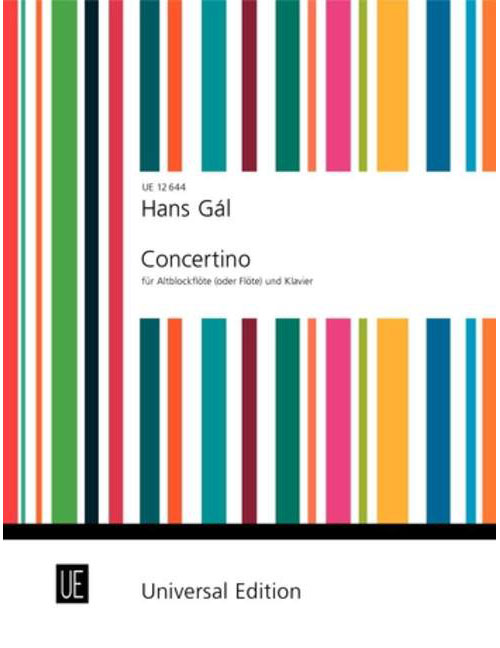 UNIVERSAL EDITION HANS GAL - CONCERTINO OP.82 - FLUTE (FLB ALTO) ET PIANO