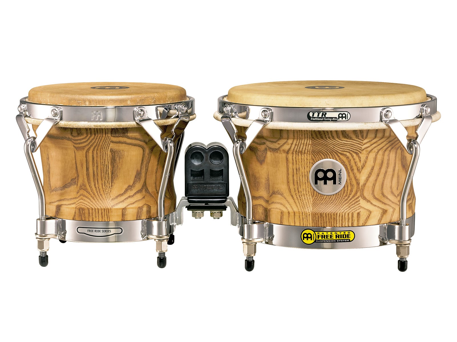 MEINL WOODCRAFT SERIES (DE PATENT) WB500 WOOD BONGO 7 AND 9 ZEBRA FINISHED ASH