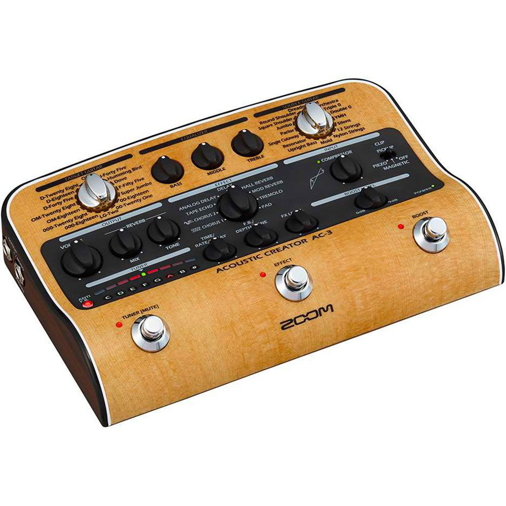 ZOOM AC-3 ACOUSTIC CREATOR PEDAL FOR ELECTROACOUSTIC GUITAR AND DOUBLE BASS