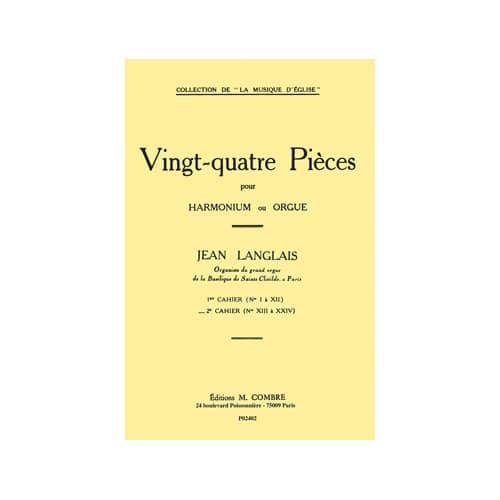 COMBRE LANGLAIS JEAN - PIECES (24) CAHIER N.2 (13 A 24) - ORGUE OU HARMONIUM