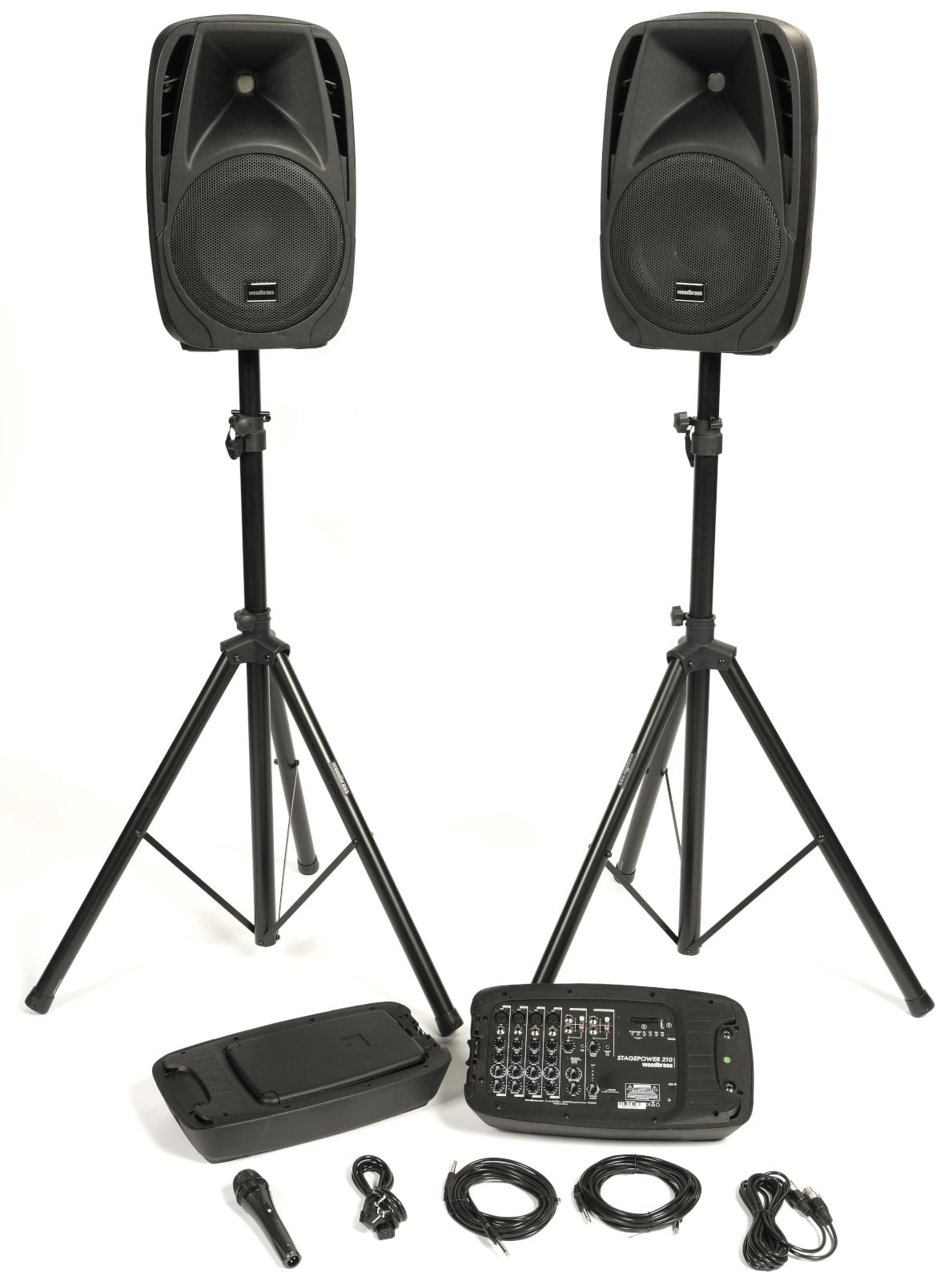 WOODBRASS STAGE POWER 210 PACK + SPEAKER STANDS