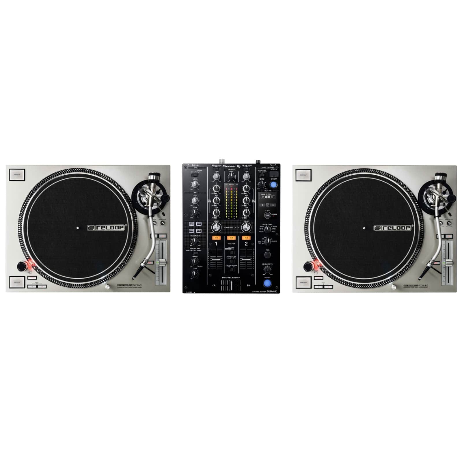 RELOOP DJ VINYL DJ PACK: RP 7000 MK2 SILBER + DJM-450