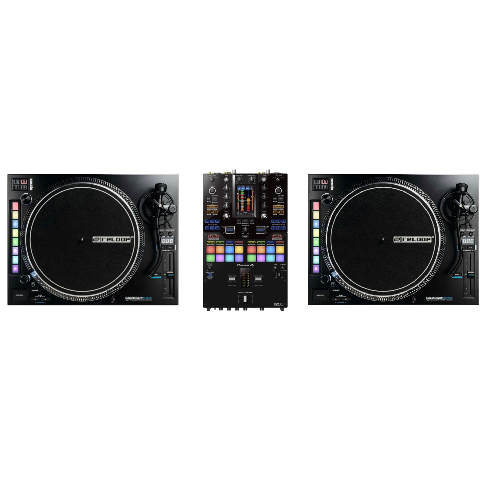 RELOOP DJ VINYL DJ PACK: RP 8000 MK2 SILBER + DJM S-11