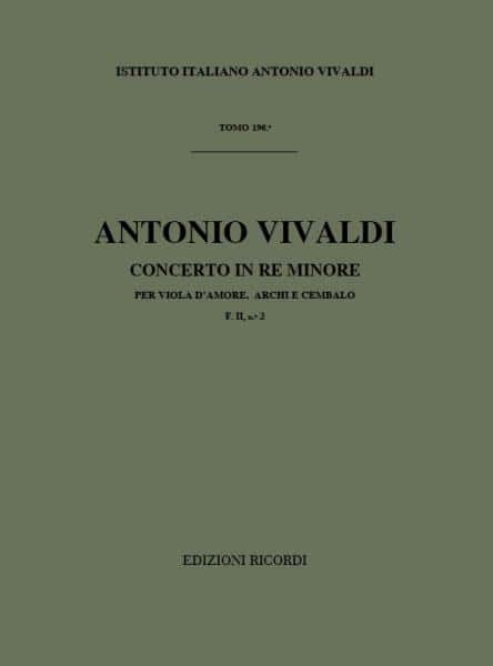 RICORDI VIVALDI A. - CONCERTI IN RE MIN. RV 394 - VIOLE D'AMOUR