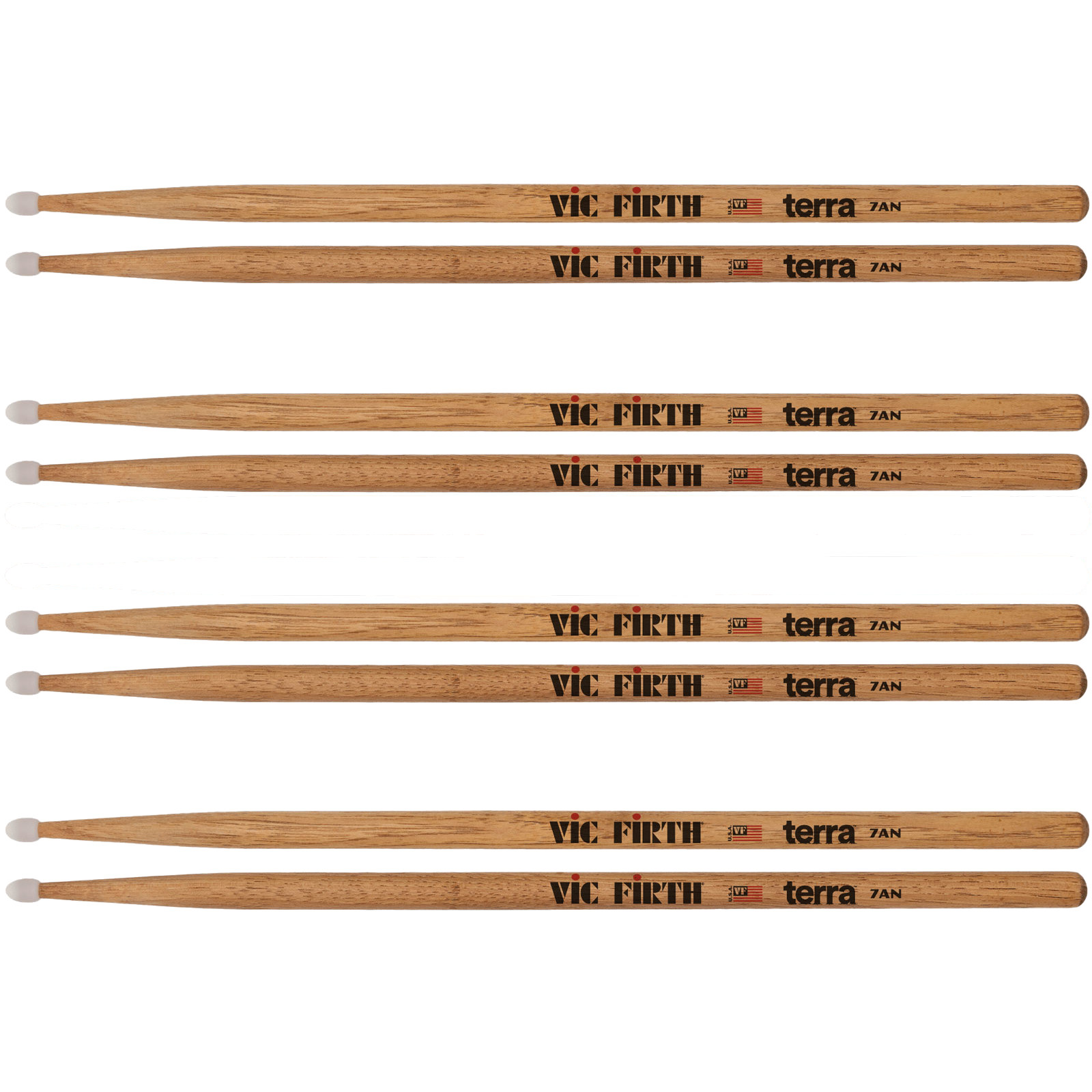 VIC FIRTH PACK 4 PAIRS 7AN AMERICAN CLASSIC TERRA