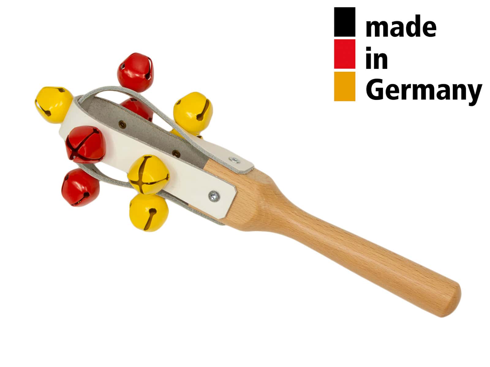 ROHEMA JINGLE MARACAS 25CM - LEATHER WITH 9 BELLS - 3+