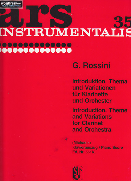 SIKORSKI ROSSINI GIOACCHINO - INTRODUCTION, THEME AND VARIATIONS - CLARINET & PIANO